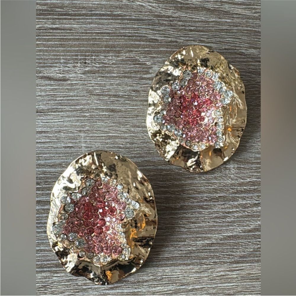 Statement pink earrings N425